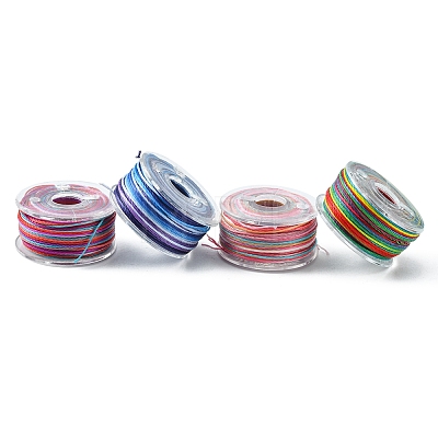 25 Rolls 25 Colors Round Segment Dyed Waxed Polyester Thread String YC-YW0001-02A-1