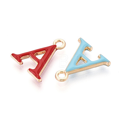 Rack Plating Alloy Enamel Pendants ENAM-T024-53A-G-1
