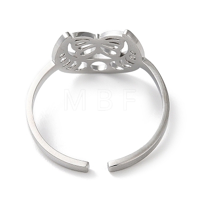 304 Stainless Steel Open Cuff Ring RJEW-C063-02P-1