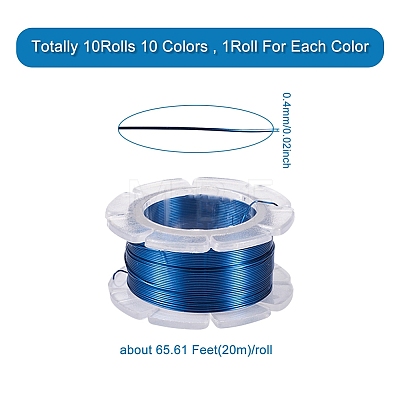 Yilisi 10Rolls 10 Colors Round Copper Craft Wire CWIR-YS0001-03B-1