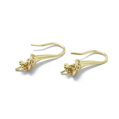 Brass Micro Pave Cubic Zirconia Earring Hooks KK-F795-05G-1