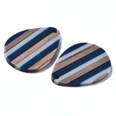 Stripe Resin & Walnut Wood Pendants RESI-N025-015A-C01-1