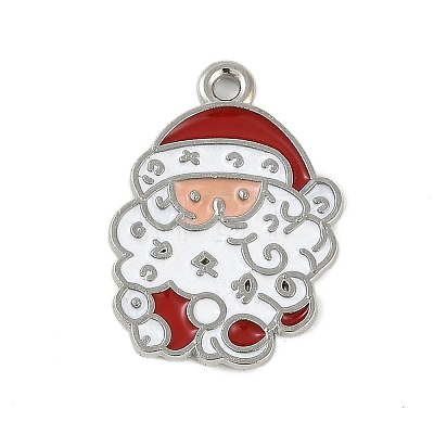 Christmas Theme Spray Painted Alloy Enamel Pendants ENAM-Z020-02G-1