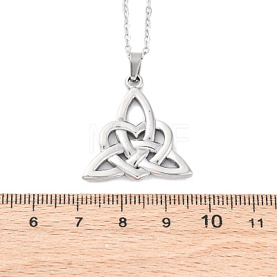 Trinity Knot 304 Stainless Steel Pendant Necklaces NJEW-H059-02P-1