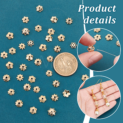   100Pcs 10 Styles Brass Bead Caps KK-PH0006-60-1