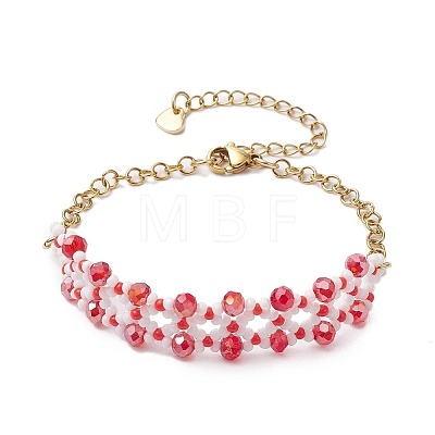 Handmade Glass Seed Beaded Bracelets for Women BJEW-MZ00132-01-1