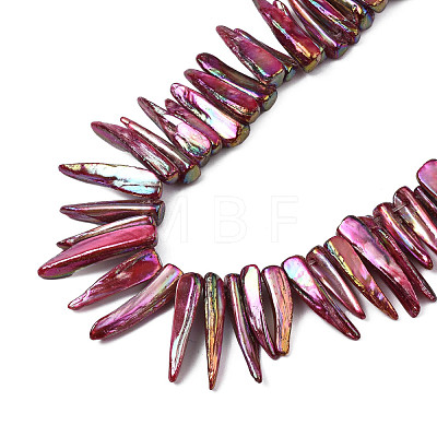 Electroplated Natural Freshwater Shell Beads SHEL-N026-197D-1