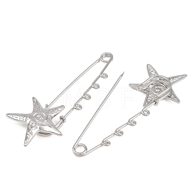Starfish & Vortex 304 Stainless Steel Safety Pins Brooch Findings SA-CBA098D-16A-P04-1