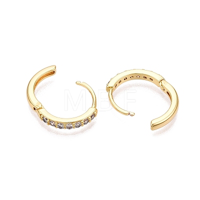 Ring Brass Micro Pave Cubic Zirconia Hoop Earrings for Women EJEW-N054-56G-1