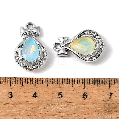 UV Plating Alloy Glass Pendants FIND-K032-27P-1
