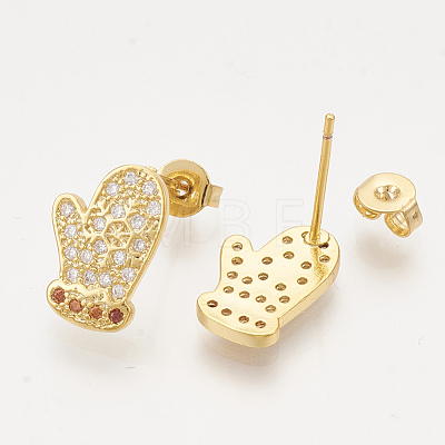 Brass Cubic Zirconia Pendants & Stud Earrings & Adjustable Rings Jewelry Sets SJEW-S043-09-1