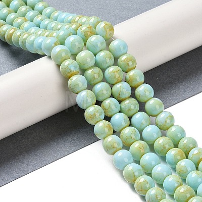 Baking Paint Glass Bead Strands GLAA-H031-01B-08-1