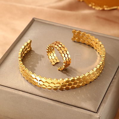 Men's 304 Stainless Steel Cuff Bangles & Cuff Rings WG50BB1-01-1