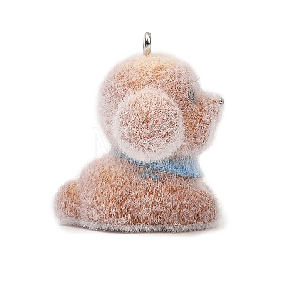 Flocking Opaque Resin Pendants RESI-I353-02P-02-1