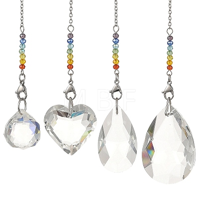 4Pcs 7 Chakra Crystal Suncatcher HJEW-JM05025-1