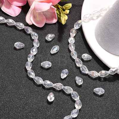 Electroplate Glass Beads Strands EGLA-D015-12x8mm-01-1