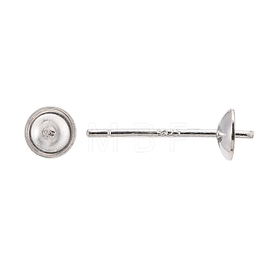 925 Sterling Silver Stud Earring Findings X-STER-K167-027B-S-1