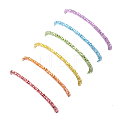 6 PCS Rainbow Style Bear Shape Acrylic Beaded Bracelets Set for Children BJEW-JB10066-1