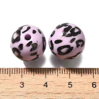 Printed Opaque Acrylic Beads OACR-S043-07F-1