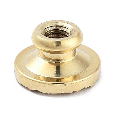 Texture Theme Round Brass Stamp Head AJEW-M036-01B-G-1