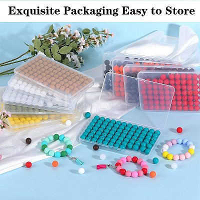 80Pcs Round Silicone Focal Beads SIL-SZ0001-24-07-1