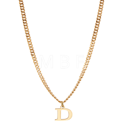 1Pc 304 Stainless Steel Letter Pendant Necklaces NJEW-LP0001-33D-G-1