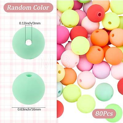 80Pcs Rubberized Style Opaque Acrylic Beads MACR-SP0001-64-1