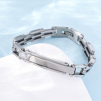 304 Stainless Steel Link Chain Bracelets for Women Men BJEW-R018-10P-1