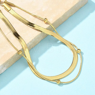 304 Stainless Steel Herringbone Chains & Snake Chain Bracelets BJEW-U019-04G-05-1