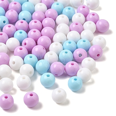 100pcs 3 Colors Opaque Acrylic Beads MACR-YW0004-01B-04-1