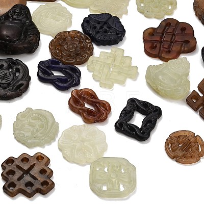 Natural Xiuyan Jade Findings Kits GG-CBA04B0-01-1