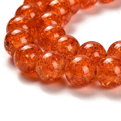 Spray Painted Crackle Glass Beads Strands CCG-Q001-10mm-09-1