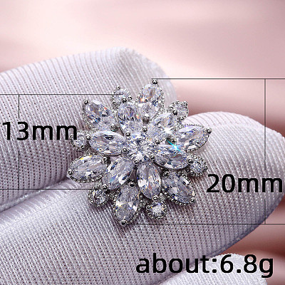 Brass Cubic Zirconia Stud Earrings WG5F7F0-01-1