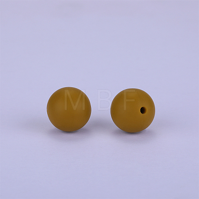 Round Silicone Focal Beads SI-JX0046A-101-1