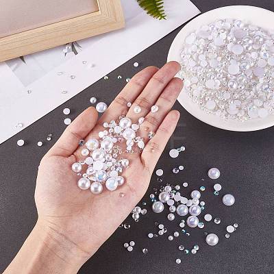 60g Resin patch multi size mixed pearl patch DIY jewelry accessories(2 bags) JX586I-1