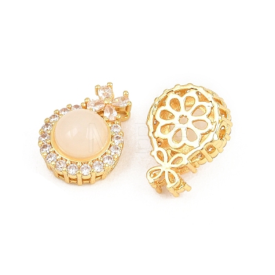 Brass Micro Pave Clear Cubic Zirconia Pendants KK-D228-01G-02-1
