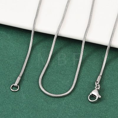 Tarnish Resistant 1.5mm 316 Surgical Stainless Steel Snake Chain Necklaces STAS-D064-1