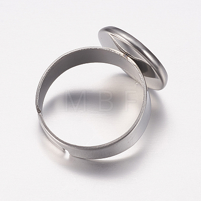 Adjustable 304 Stainless Steel Finger Rings Components STAS-I097-037B-P-1