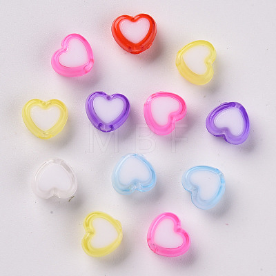 Transparent Heart Acrylic Beads TACR-S117-M-1
