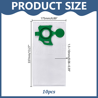 Non-woven Fabrics Vacuum Cleaner Bags Replacement with Plastic Findings AJEW-WH0077-244-1