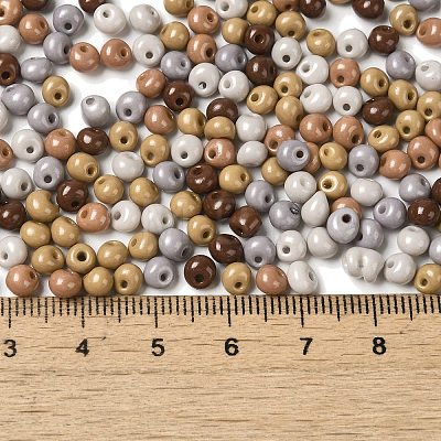 6/0 Opaque Baking Paint Glass Seed Beads SEED-M012-02A-25-1