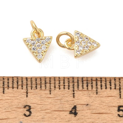 Rack Plating Brass Micro Pave Cubic Zirconia Charms KK-S396-61G-1