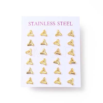 304 Stainless Steel Tiny Triangle Stud Earrings with 316 Stainless Steel Pins for Women EJEW-J043-07G-1