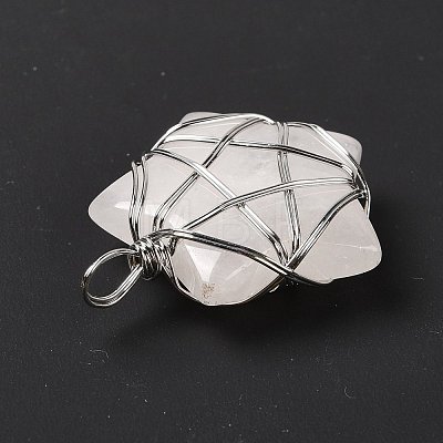 Natural Quartz Crystal Pendants G-D458-07P-06-RS-1