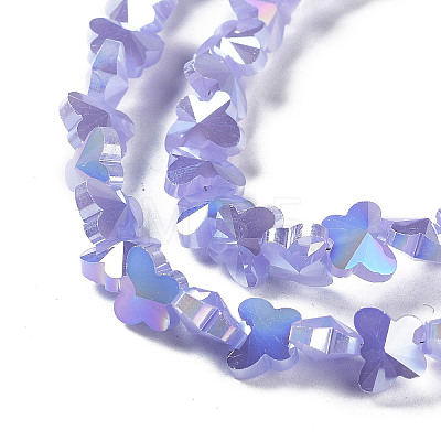 Electroplate Butterfly Glass Beads Strands EGLA-A036-10A-M-1