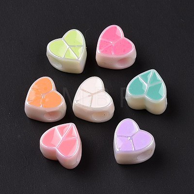 UV Plating Rainbow Iridescent Acrylic European Beads SACR-E009-29-1