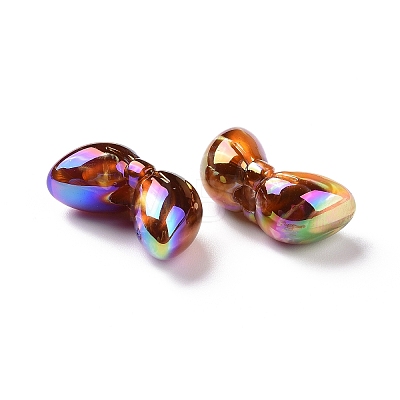 UV Plating Rainbow Iridescent Acrylic Beads PACR-H003-08-1