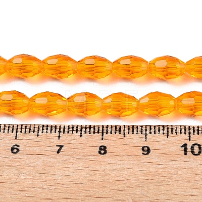 Transparent Glass Beads Strands EGLA-A037-T6x8mm-D08-1