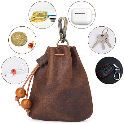 Leather Mini Pouch Keychain AJEW-WH20007-13A-1