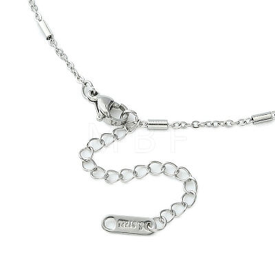 304 Stainless Steel Column Link Chain Necklace for Men Women NJEW-YW0001-15-1